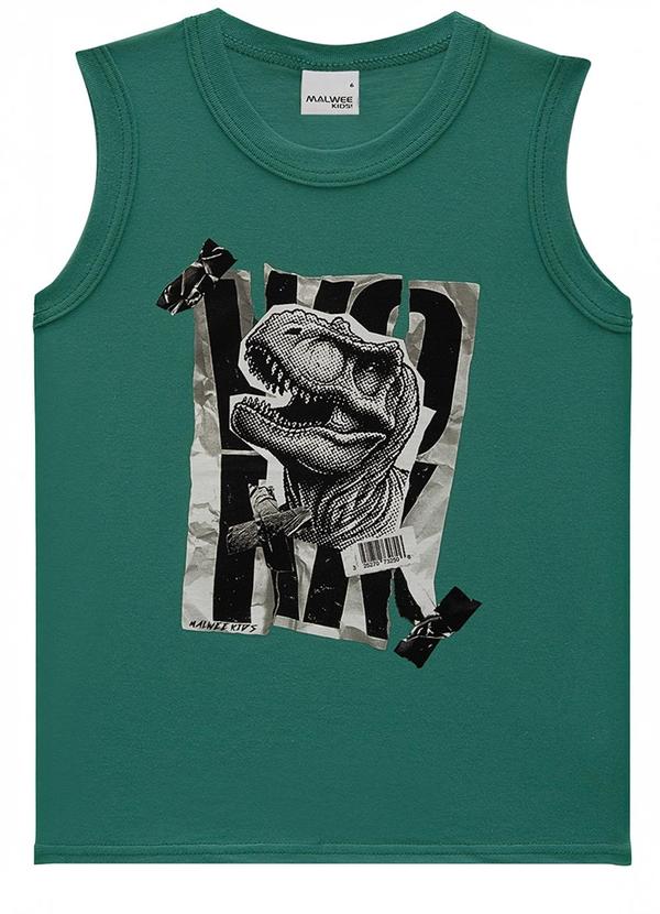 Vista 2 Regata Dino Street Style em Malha Verde Malwee Kids Malwee Kids