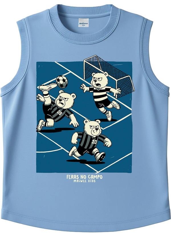 Regata Futebol em Malha Azul Pastel