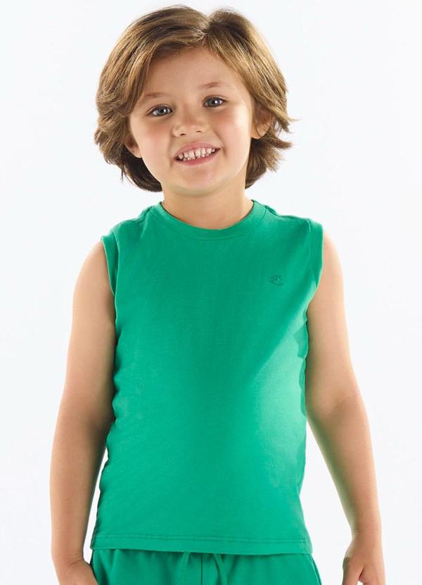 Vista 2 Regata Infantil Masculina Algodão Verde Up Baby Up Baby