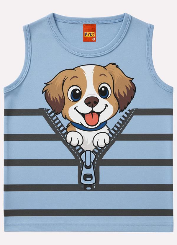 Regata Infantil Menino Cachorrinho Azul
