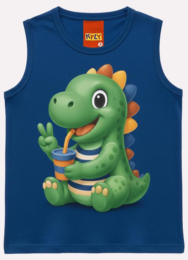 Regata Infantil Menino Dinossauro Azul