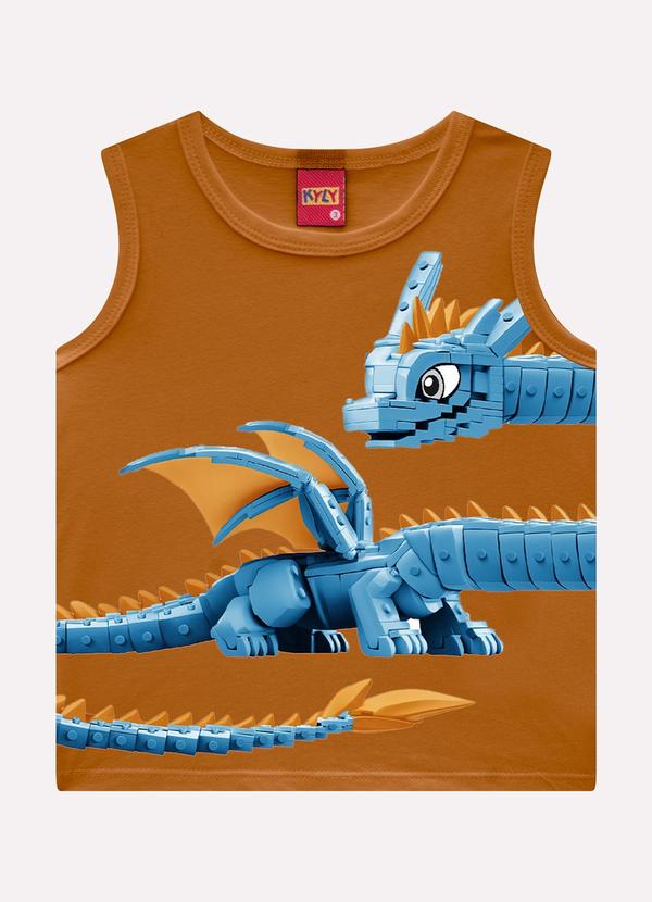 Regata Infantil Menino Dragão Amarelo
