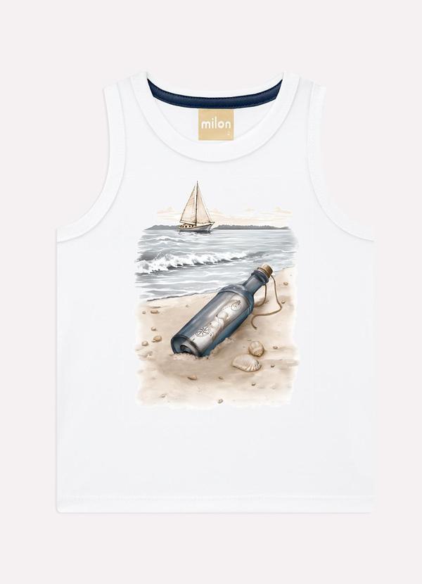 Regata Infantil Menino em Algodão Milon Branco