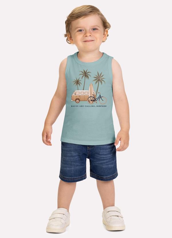 Regata Infantil Menino em Algodão Verde