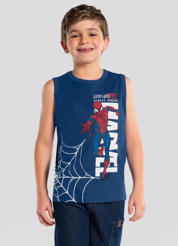 Regata Infantil Menino em Meia Malha Azul