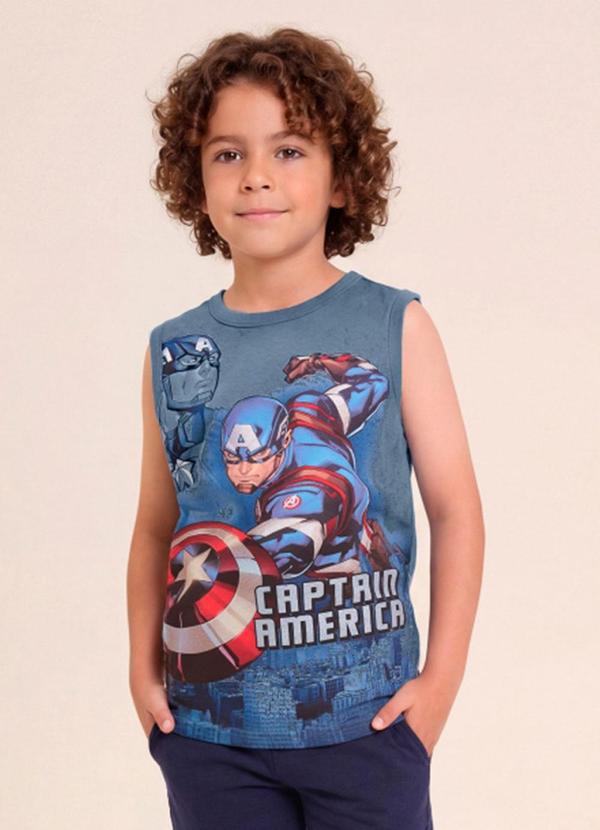 Regata Infantil Menino em Meia Malha Azul