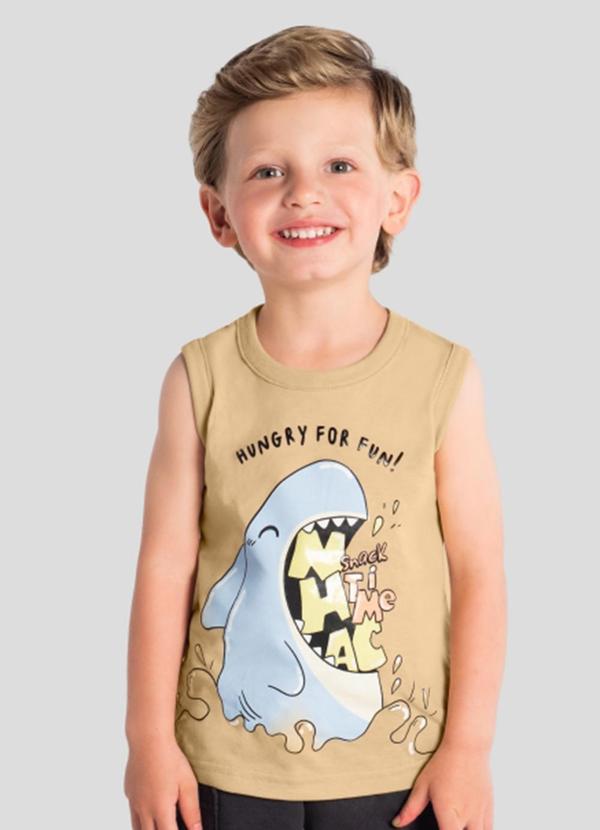 Regata Infantil Menino em Meia Malha Bege