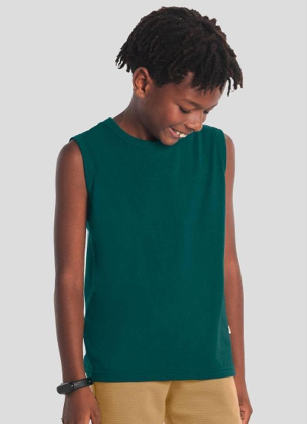 Regata Infantil Menino em Meia Malha Verde