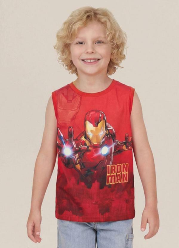 Regata Infantil Menino em Meia Malha Vermelho