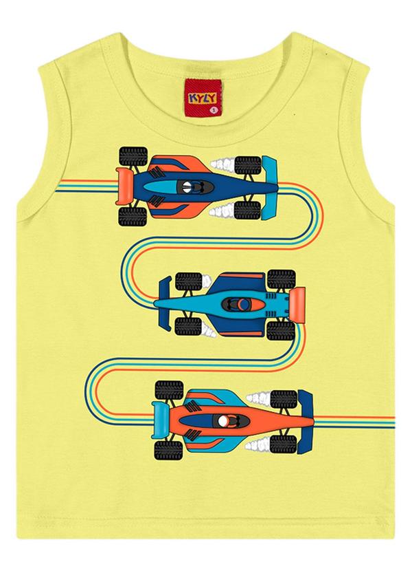 Vista 2 Regata Infantil Menino Estampada Amarelo Kyly Kyly