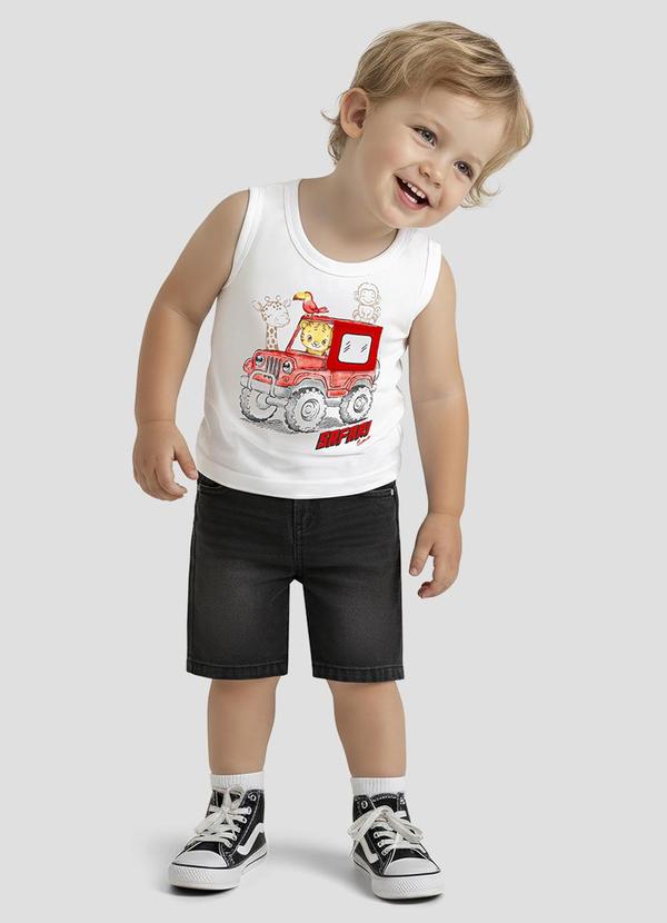 Regata Infantil Menino Meia Malha Branco