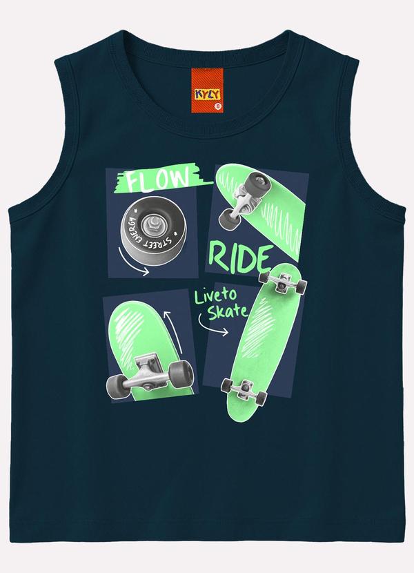 Regata Infantil Menino Skate Azul