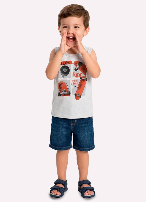 Regata Infantil Menino Skate Cinza