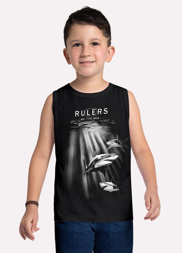 Regata Infantil Menino Tubarões Preto