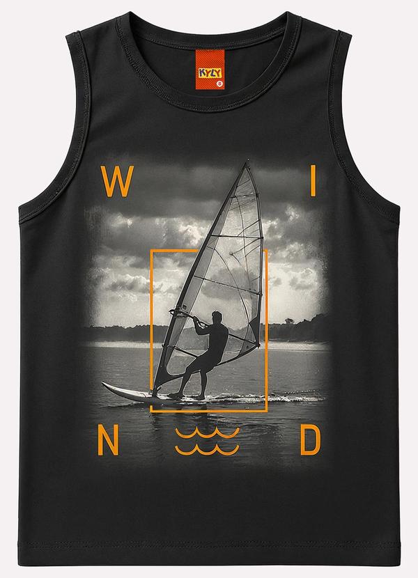 Regata Infantil Menino Windsurf Cinza