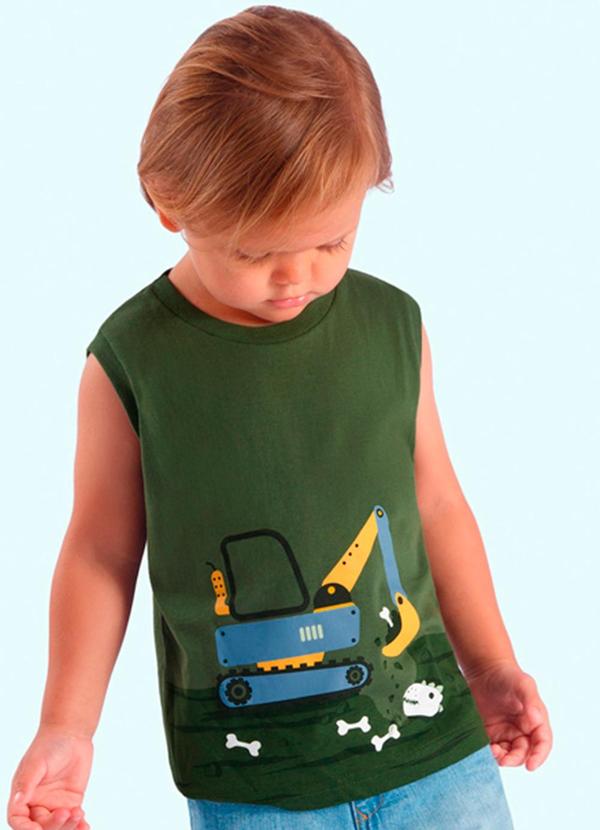Regata Machão Infantil Menino Verde