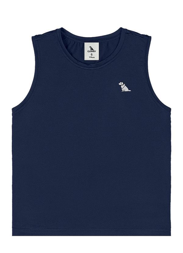 Regata Malha Dry Fit Aplique Refletivo Azul