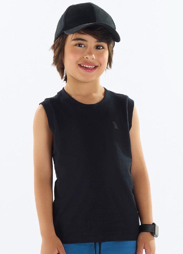 Regata Menino Meia Malha Preto