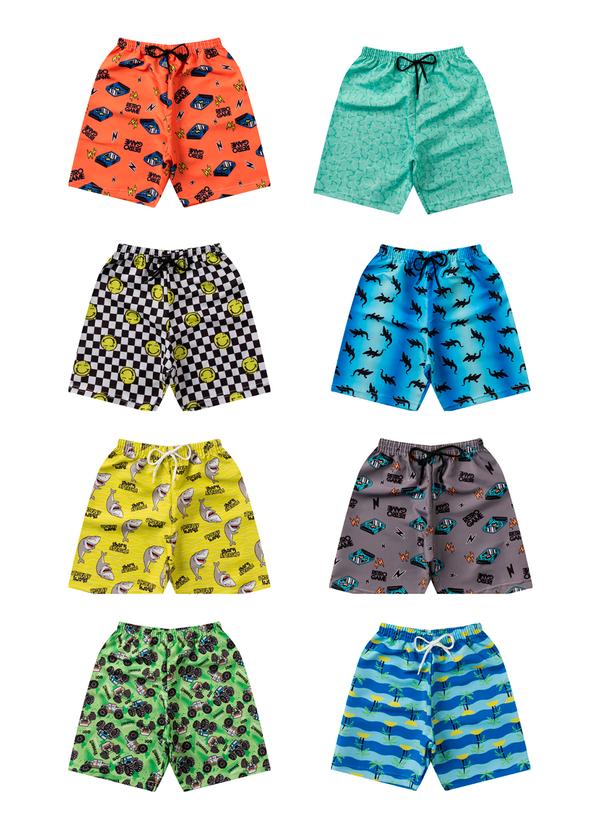 Kit 5 Bermudas de Tactel Cores Sortidas