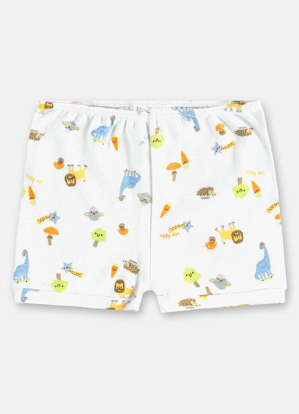 Short para Bebê Menino em Suedine Branco