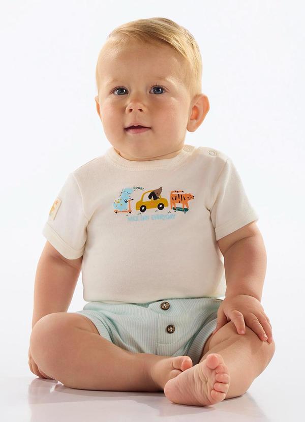 Short Suedine Bebê Menino Azul