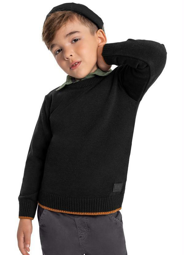 Blusão Infantil em Tricot Preto