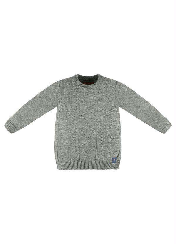 Blusão Infantil Menino em Tricot Cinza