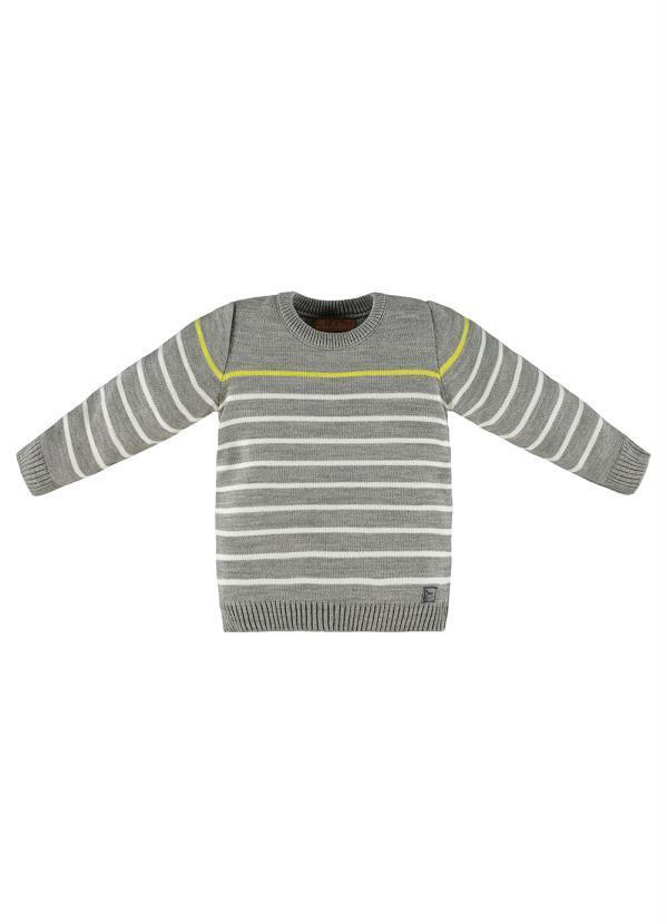 Blusão Menino Manga Longa em Tricot Cinza