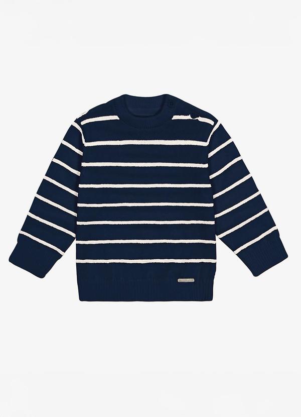 Suéter Infantil Masculino Listrado Azul