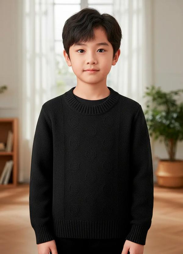 Suéter Infantil Tricot Conforto Clássico Preto